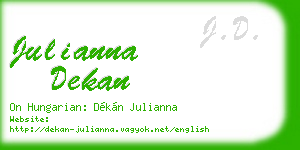 julianna dekan business card