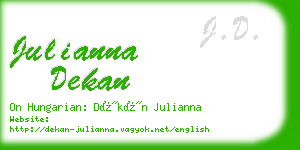 julianna dekan business card